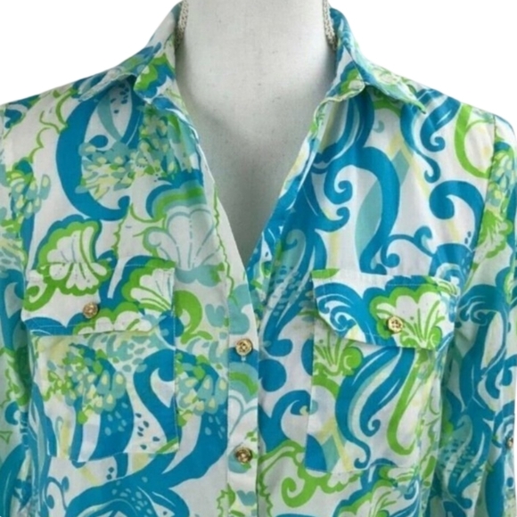 Lilly Pulitzer Crystal Coast Captiva Tunic Mini Dress Small Blue - Picture 5 of 11